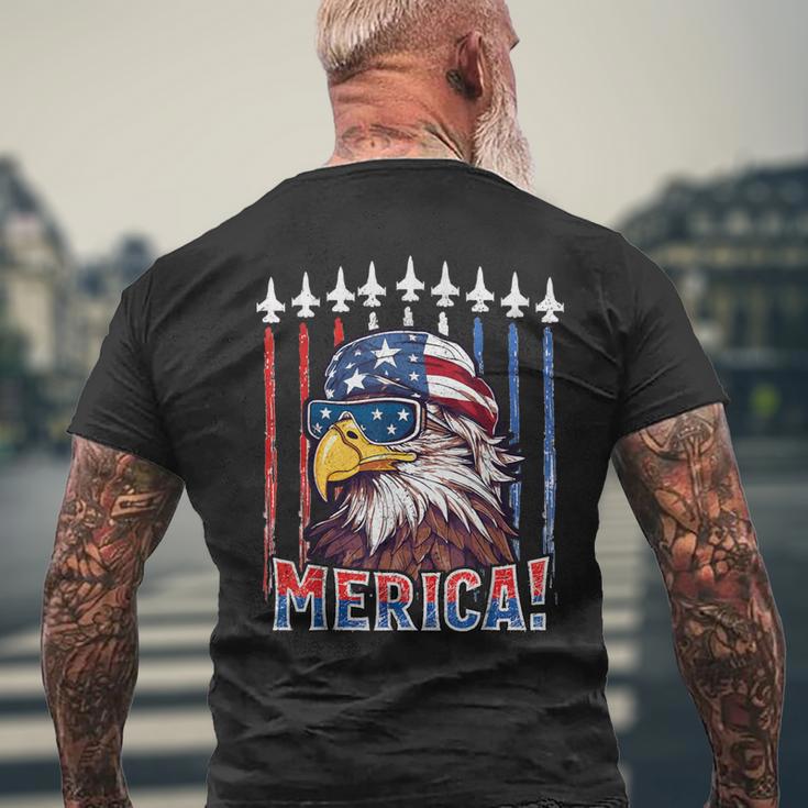 Merica Eagle 4Th Of July Patriotic Freedom Eagle Mullet Men's T-shirt Back Print Gifts for Old Men