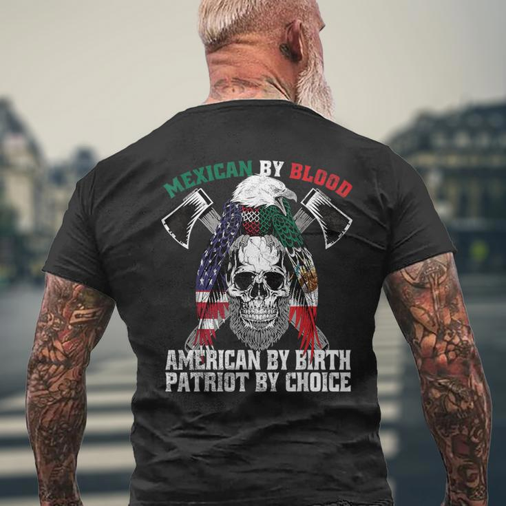 Mexican By Blood American By Birth Patriot By Choice Eagle Men's T-shirt Back Print Gifts for Old Men