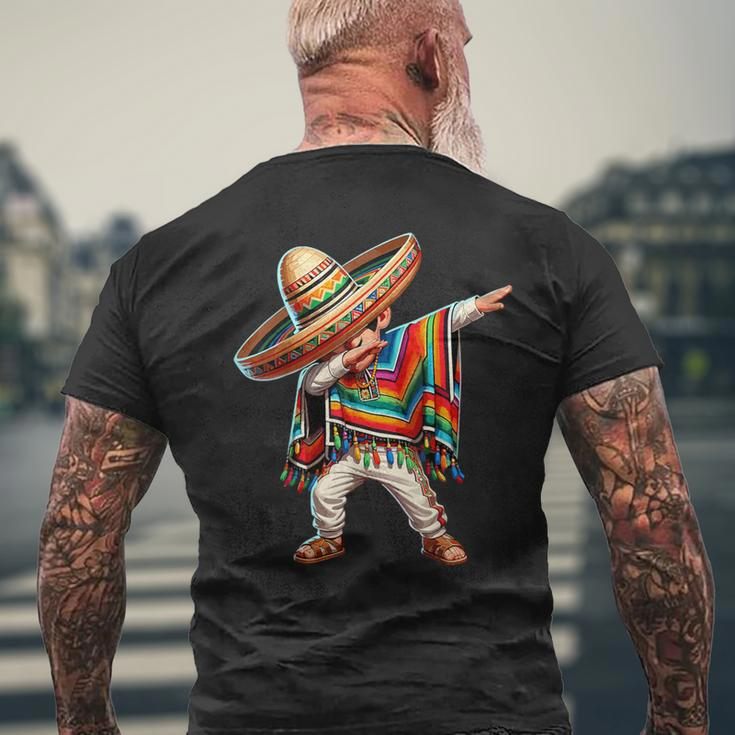 Mexican Boy Dabbing Poncho Cinco De Mayo Men's T-shirt Back Print Gifts for Old Men
