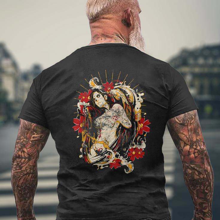 Mexican Tattoo Pin-Up Retro Vintage Day Of The Dead Men's T-shirt Back Print Gifts for Old Men