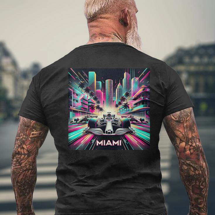 Miami Formula Racing Circuits Sport Men's T-shirt Back Print Gifts for Old Men