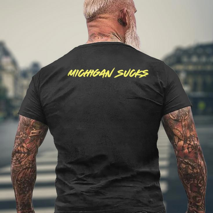 Michigan Sucks Minimalist Hater Men's T-shirt Back Print Gifts for Old Men