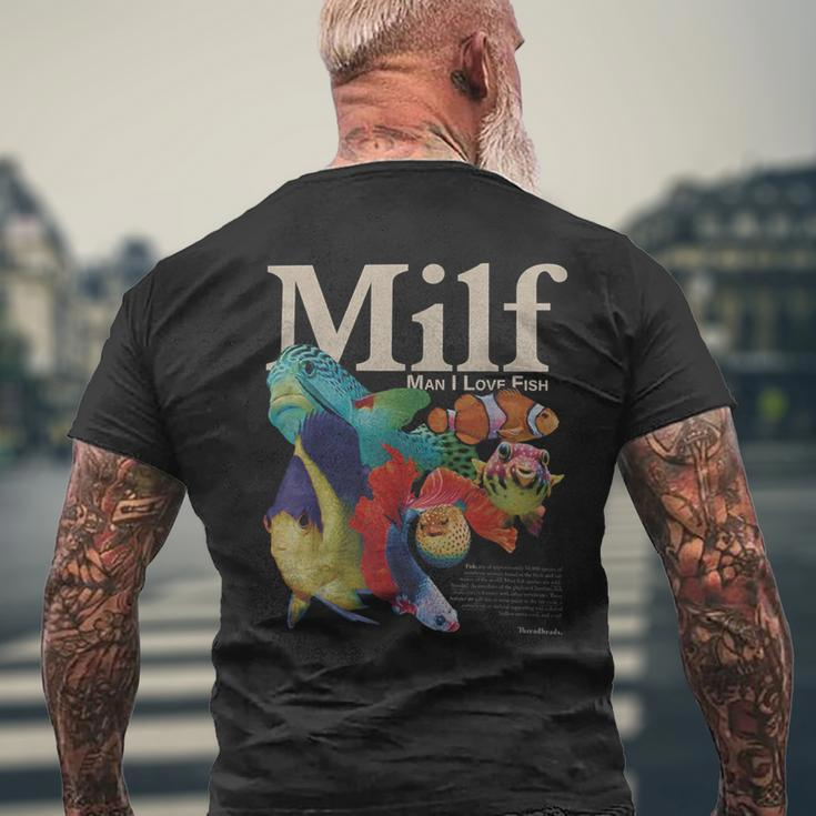 Milf Man I Love Fish Men's T-shirt Back Print Gifts for Old Men