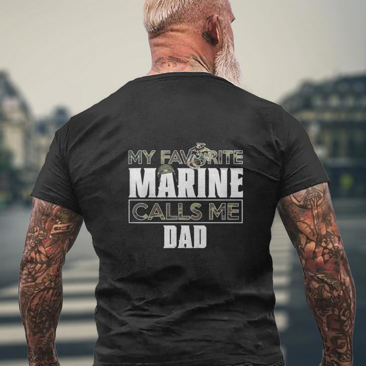 Military My Favorite Marine Calls Me Dad Mens Back Print T-shirt Gifts for Old Men