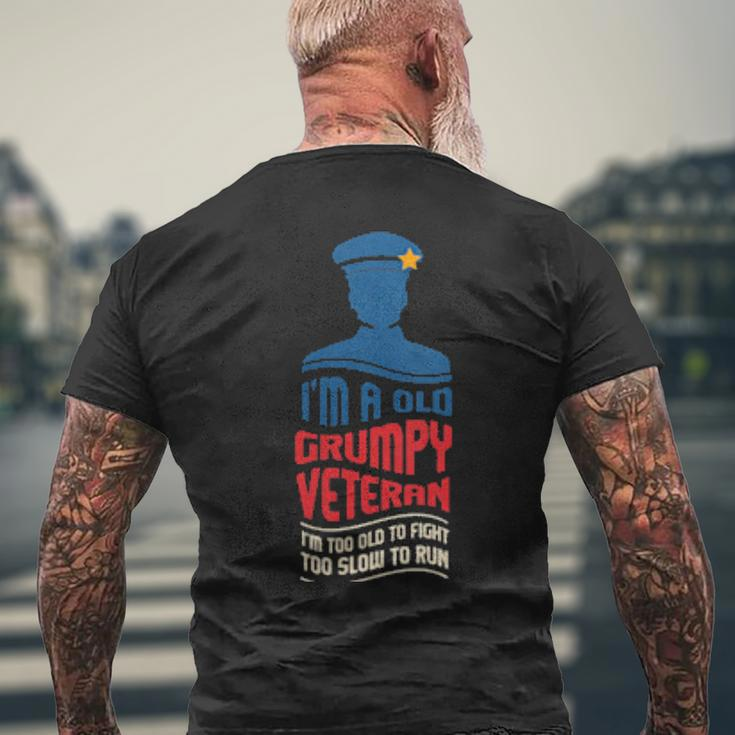 Military Veteran I Grumpy Old Veteran Mens Back Print T-shirt Gifts for Old Men