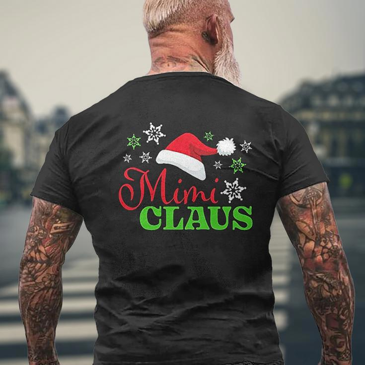 Mimi Claus With Christmas Santa Hat Mens Back Print T-shirt Gifts for Old Men