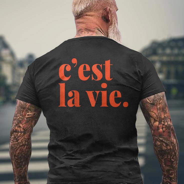 Minimalist French C'est La Vie T-Shirt mit Rückendruck Geschenke für alte Männer