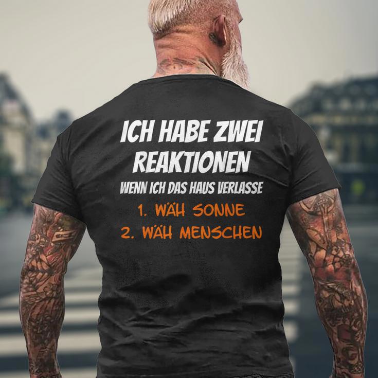 Misanthrop Meine Reaktion Wenn Ich Das Haus Verlassse T-Shirt mit Rückendruck Geschenke für alte Männer