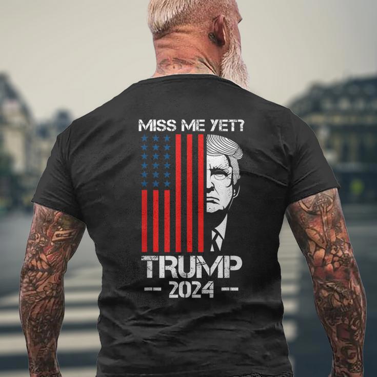 Miss Me Yet Trump President 2024 Political Men's T-shirt Back Print Gifts for Old Men