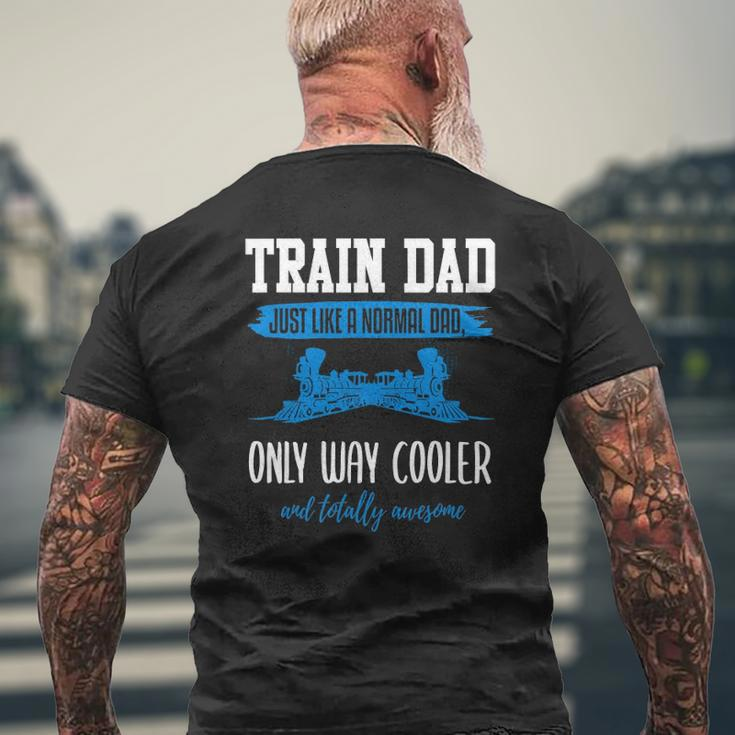 Model Train Dad Father Model Railroad Mens Back Print T-shirt Gifts for Old Men