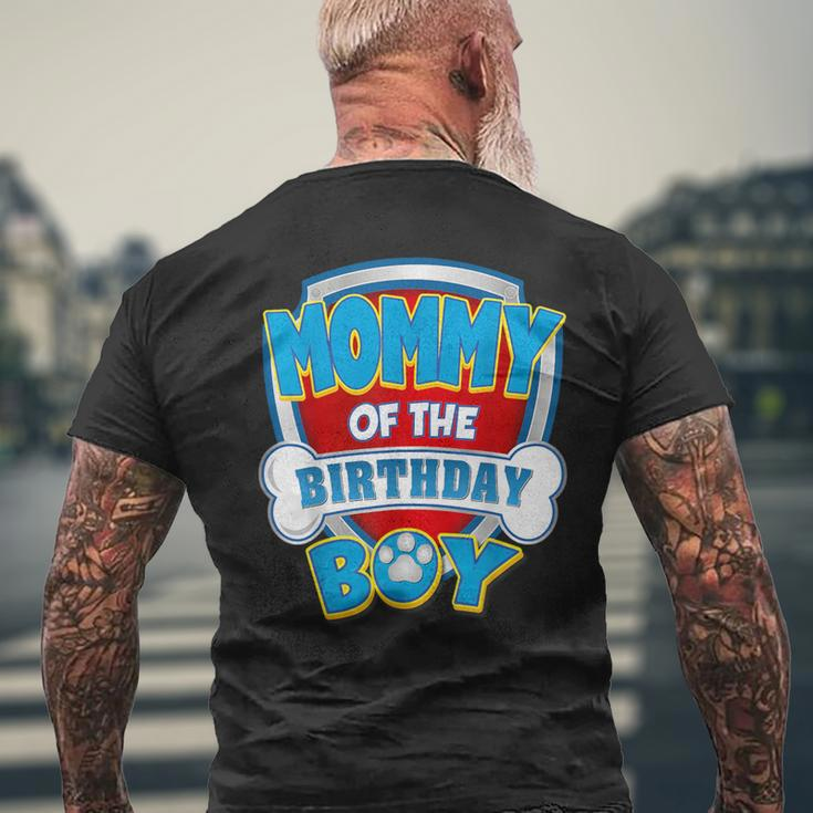 Mommy Of The Birthday Boy Dog Paw Family Matching Men's T-shirt Back Print Gifts for Old Men