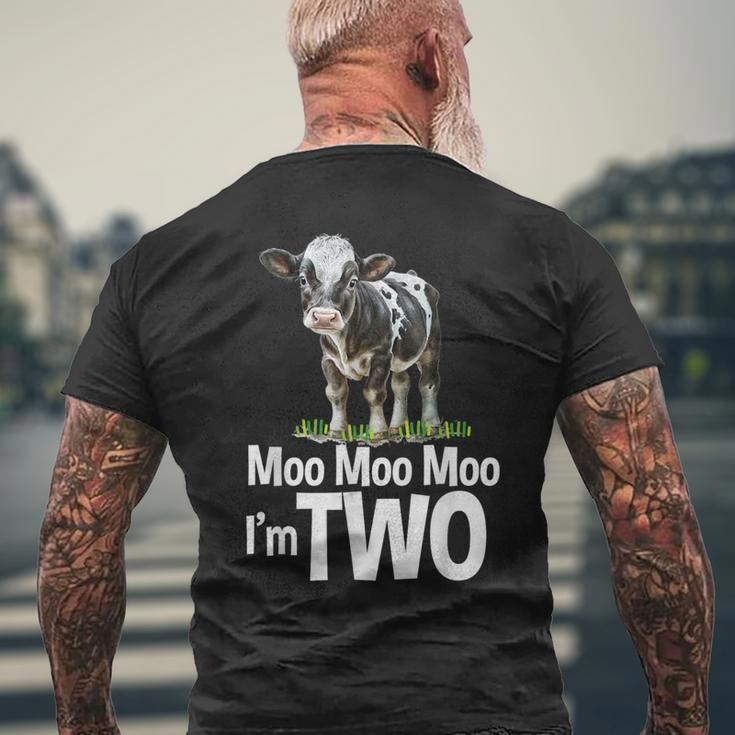 Moo Moo I'm Two 2Nd Birthday Cute Cow Sounds Toddler Men's T-shirt Back Print Gifts for Old Men