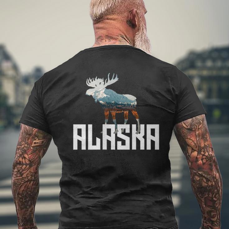 Moose Alaska Last Frontier Alaska Bear Men's T-shirt Back Print Gifts for Old Men