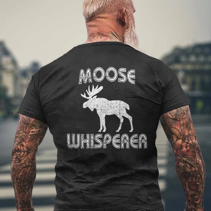 Moose Whisperer Vintage Bull Moose Antlers Men's T-shirt Back Print Gifts for Old Men