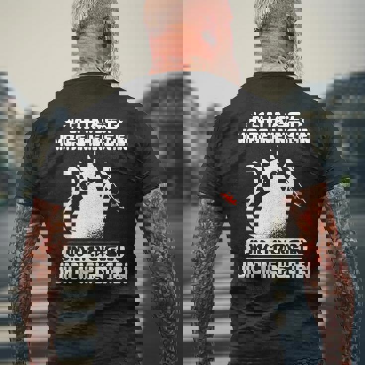 Morgenmuffel Morgen Und Menschen Ich Hasse Morgenschen T-Shirt mit Rückendruck Geschenke für alte Männer