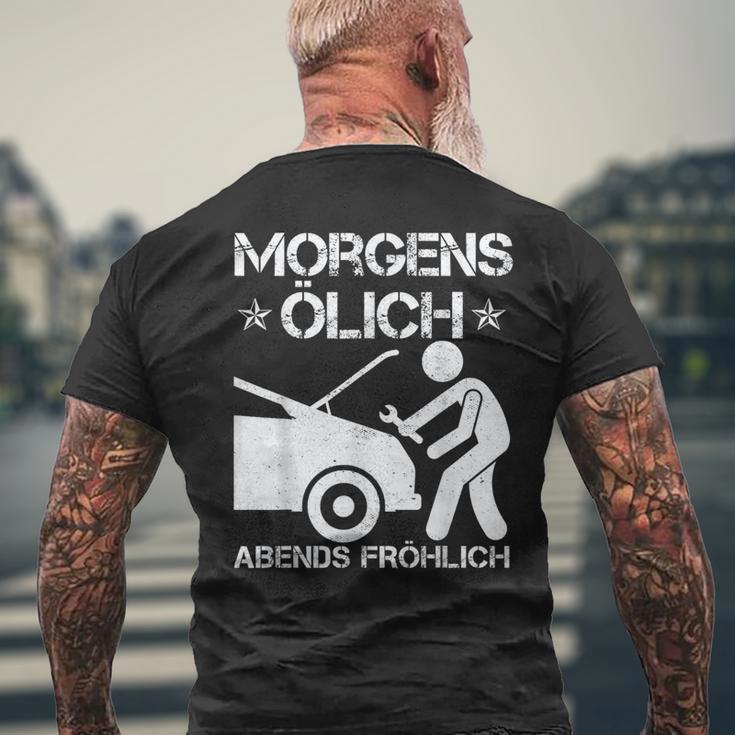 Morning Ölich Abends Fröhlich Car Mechanic T-Shirt mit Rückendruck Geschenke für alte Männer