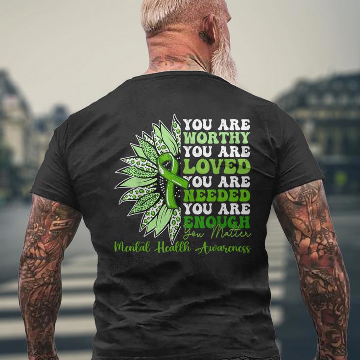 Motivational Support Warrior Mental Health Awareness Men's T-shirt Back ...