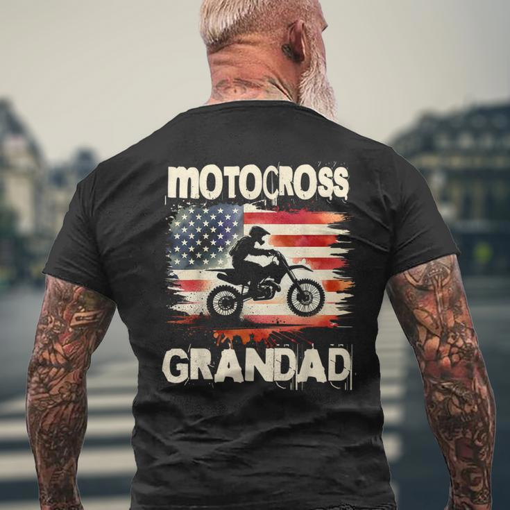 Motocross Grandad Vintage American Flag Motorbike Men's T-shirt Back Print Gifts for Old Men