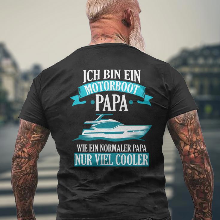 Motorboot Papa Boot Boote Bootsfahrer Geschenk T-Shirt mit Rückendruck Geschenke für alte Männer