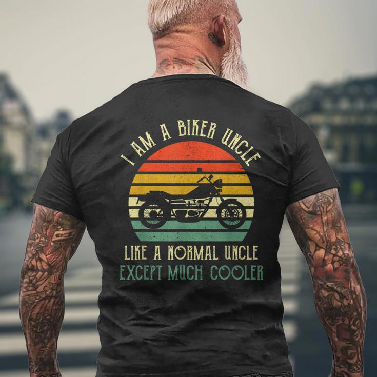 Motorcycle Biker Uncle Rider Riding Motorbike Fathers Day Men's T-shirt Back Print Gifts for Old Men