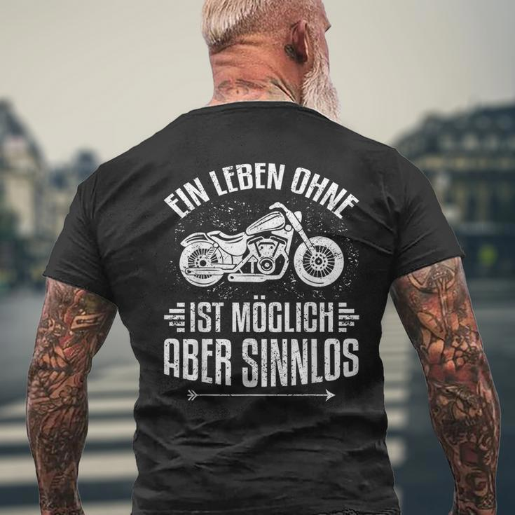 Motorcycle Ein Leben Ohne Motorrad Ist Möglich Aber Sinnlos T-Shirt mit Rückendruck Geschenke für alte Männer
