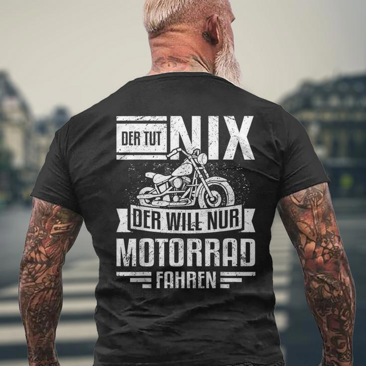 With Motorcycle Rider Der Tut Nix Der Will Nur Motorcycle Fahren T-Shirt mit Rückendruck Geschenke für alte Männer