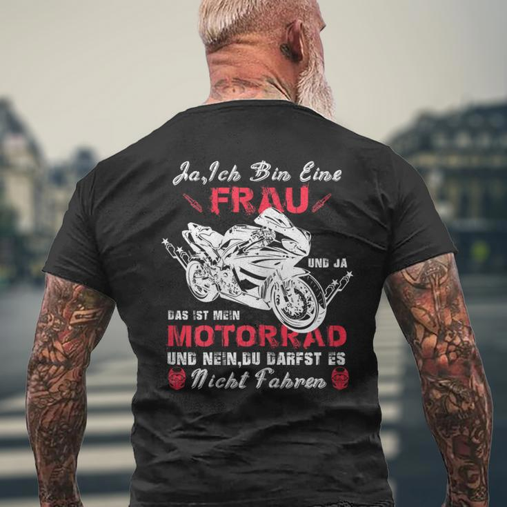 Motorrad Motorradfahrerin Geschenk Spruch Bikerin Vintatge T-Shirt mit Rückendruck Geschenke für alte Männer