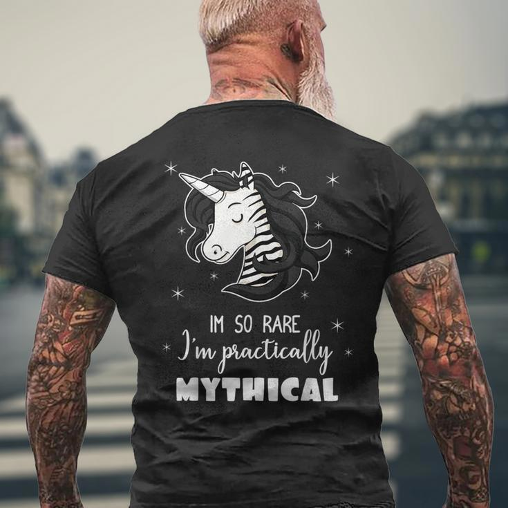 Mythical Unicorn Ehlers Danlos Black And White Zebra Stripe Men's T-shirt Back Print Gifts for Old Men