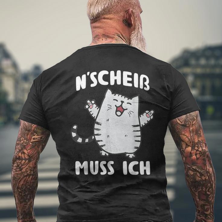 N Scheis Muss Ich Cat Nen Scheiss T-Shirt mit Rückendruck Geschenke für alte Männer