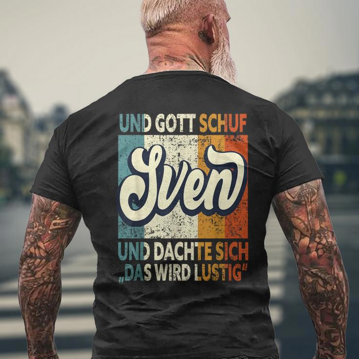 Name Sven Slogan And Gott Schuf Sven T-Shirt mit Rückendruck Geschenke für alte Männer