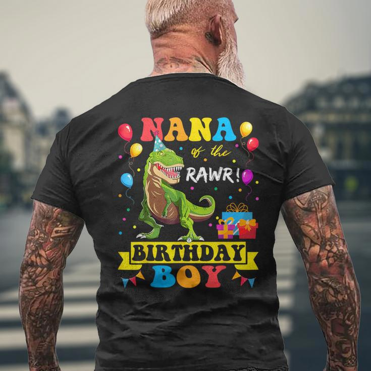 Nana Of The Birthday Boy T-Rex Rawr Dinosaur Birthday Boy Men's T-shirt Back Print Gifts for Old Men