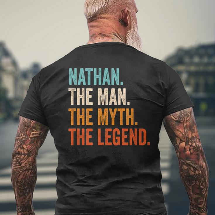 Nathan The Man The Myth The Legend First Name Nathan Men's T-shirt Back Print Gifts for Old Men