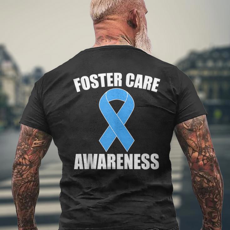 National Foster Care Month Blue Ribbon Foster Care Awareness Men's T-shirt Back Print Gifts for Old Men