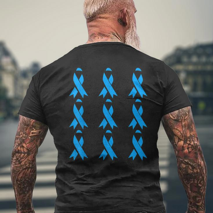 National Foster Care Month Multiple Blue Ribbons Men's T-shirt Back Print Gifts for Old Men