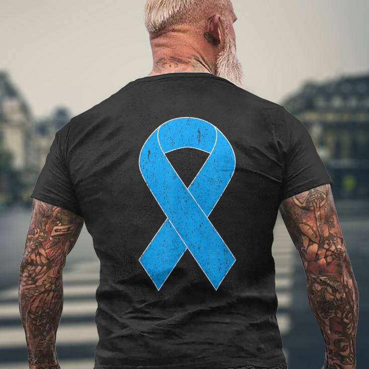 National Foster Care Month Retro Vintage Blue Ribbon Men's T-shirt Back Print Gifts for Old Men