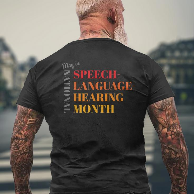 National Speech-Language-Hearing Month Men's T-shirt Back Print Gifts for Old Men