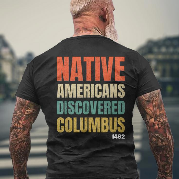 Native Americans Discovered Columbus Men's T-shirt Back Print Gifts for Old Men