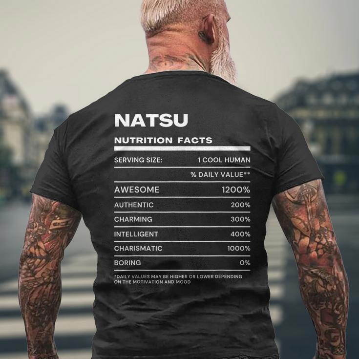 Natsu Nutrition Facts Name Men's T-shirt Back Print Gifts for Old Men