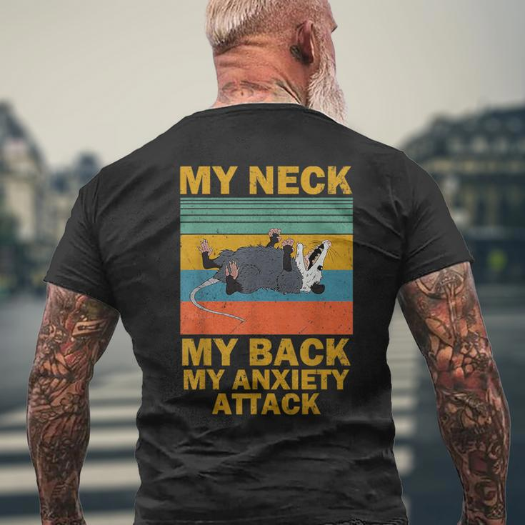 My Neck My Back My Anxiety Attack Opossum Men's T-shirt Back Print Gifts for Old Men