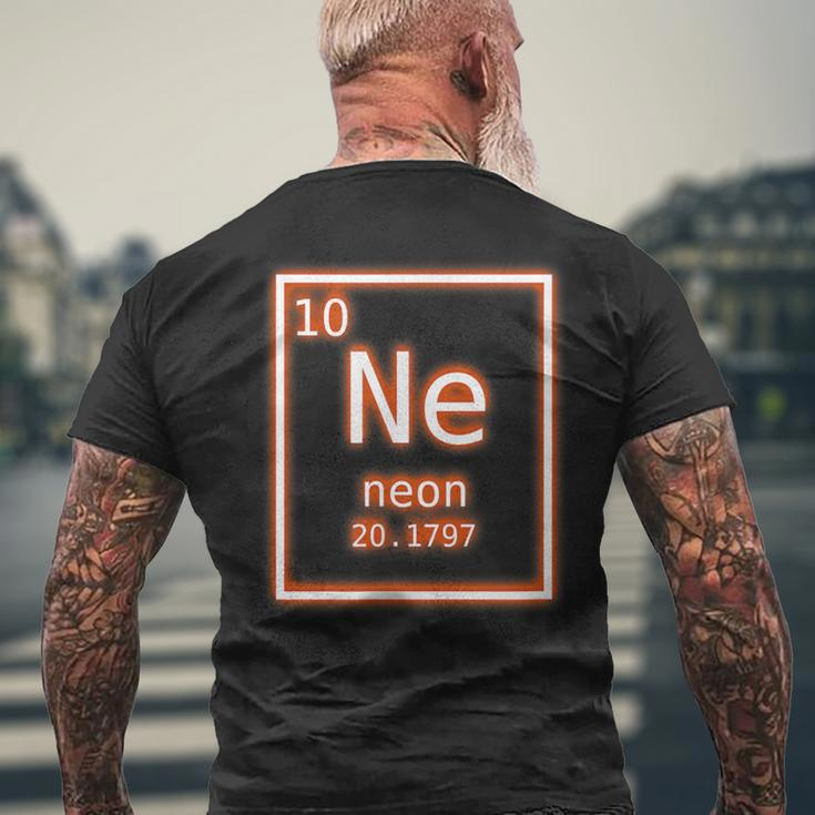 Neon Element Orange Periodic Table Nerd Retro Chemistry Men's T-shirt Back Print Gifts for Old Men