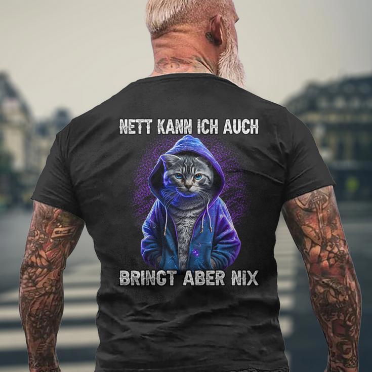 Nett Kann Ich Auch Kurzärmliges Herren-T-Kurzärmliges Herren-T-Shirt, Schwarzes Tee mit Spruch Geschenke für alte Männer