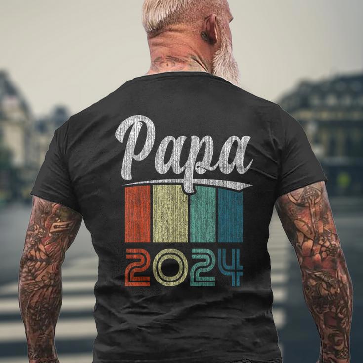 Neuer Papa Frischgebackener Papa Papa 2024 T-Shirt mit Rückendruck Geschenke für alte Männer