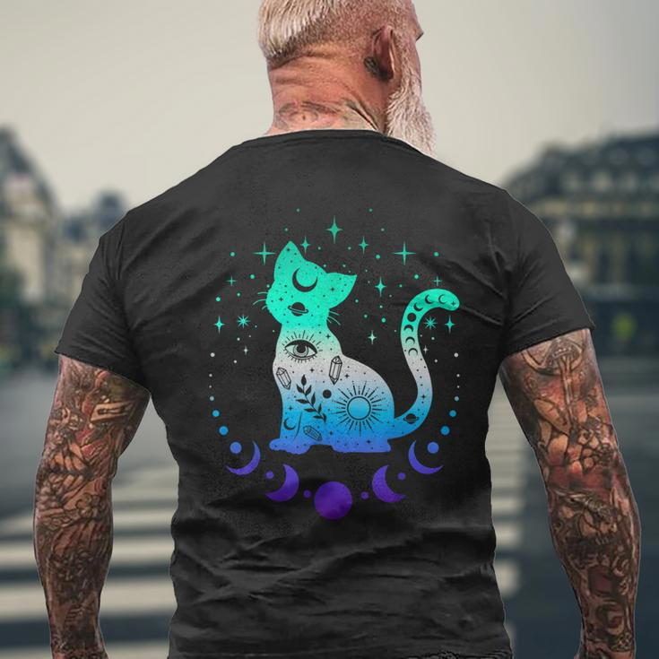 New Blue Gay Male Mlm Pride Flag Astrology Cat Men's T-shirt Back Print Gifts for Old Men