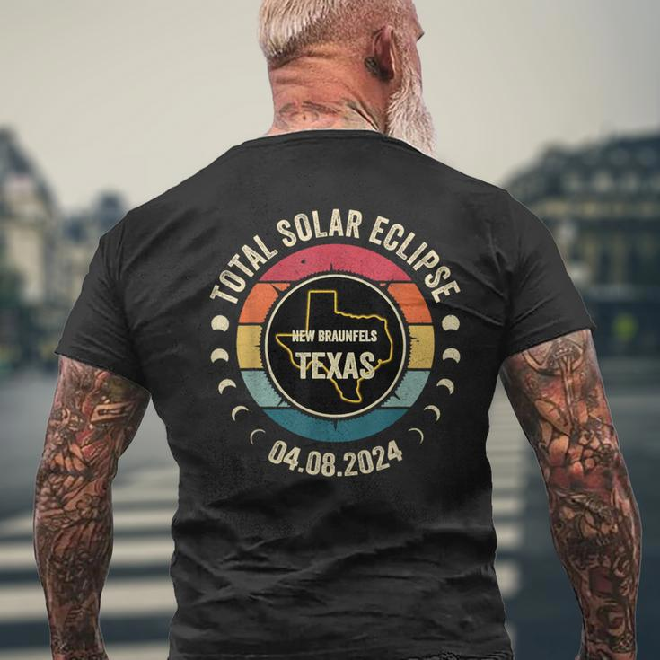 New Braunfels Texas Total Solar Eclipse 2024 Men's T-shirt Back Print Gifts for Old Men