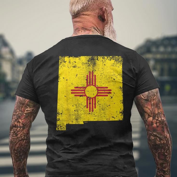 New Mexico State Flag Faded Flag Of New Mexico Men's T-shirt Back Print Gifts for Old Men