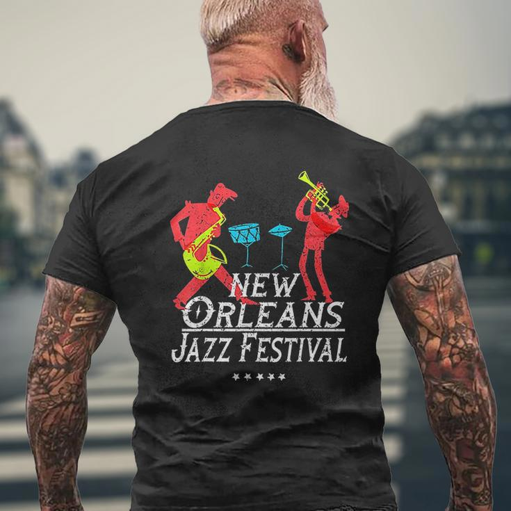 New Orleans Festival Of Jazz Music Mens Back Print T-shirt Gifts for Old Men