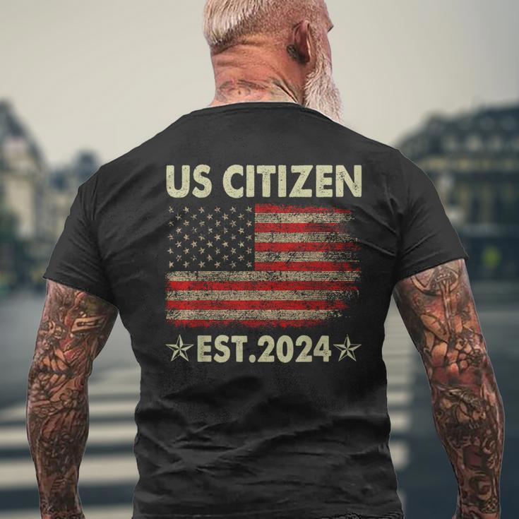 New Us Citizen Est 2024 American Immigrant Citizenship Men's T-shirt Back Print Gifts for Old Men
