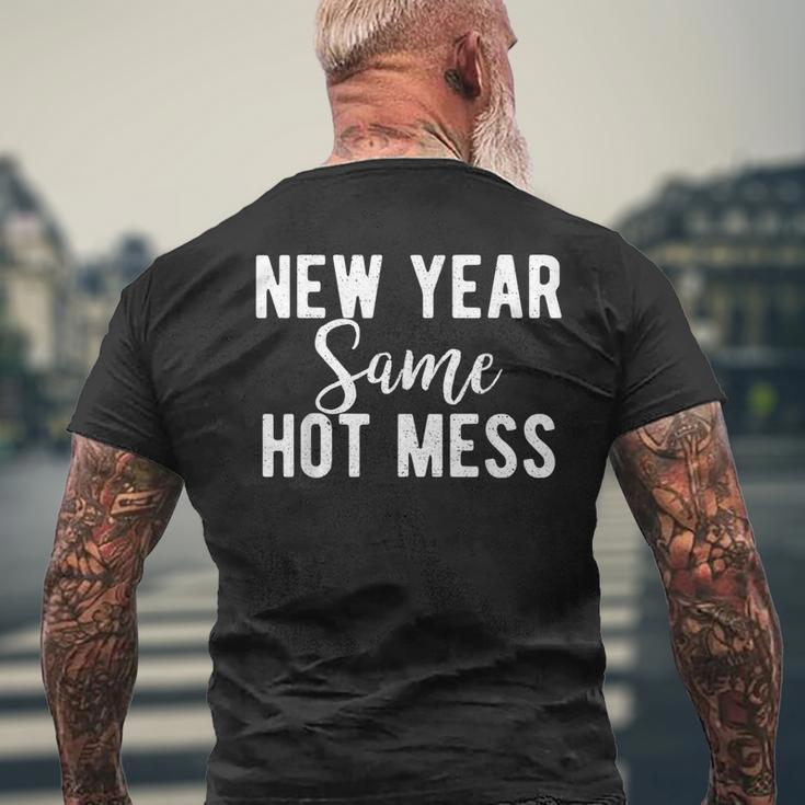 New Year Same Hot Mess Resolutions Workout Party Men's T-shirt Back Print Gifts for Old Men