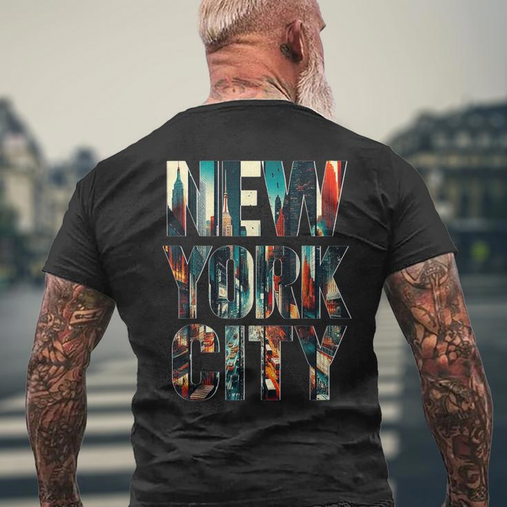 New York City Iconic Skyline Souvenir New York Love Nyc Men's T-shirt Back Print Gifts for Old Men