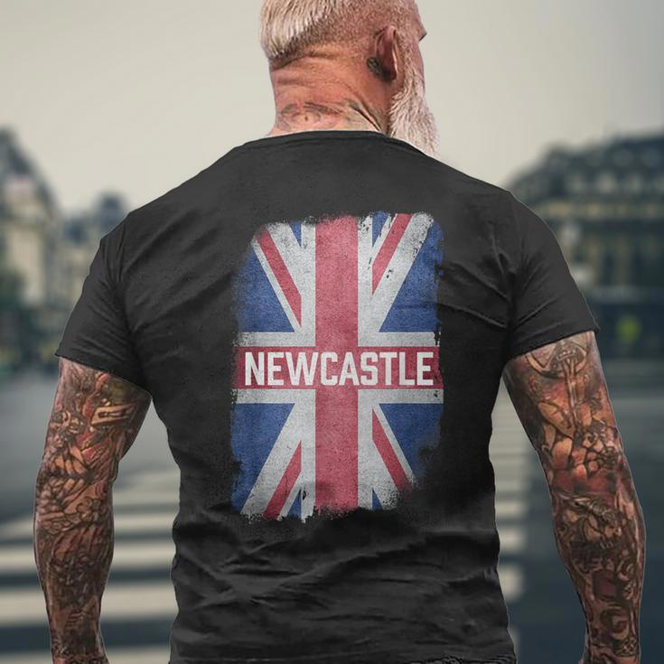 Newcastle British United Kingdom Flag Vintage Uk Souvenir Men's T-shirt Back Print Gifts for Old Men